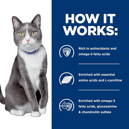 Prescription Diet brain care and joint care cat food case top view