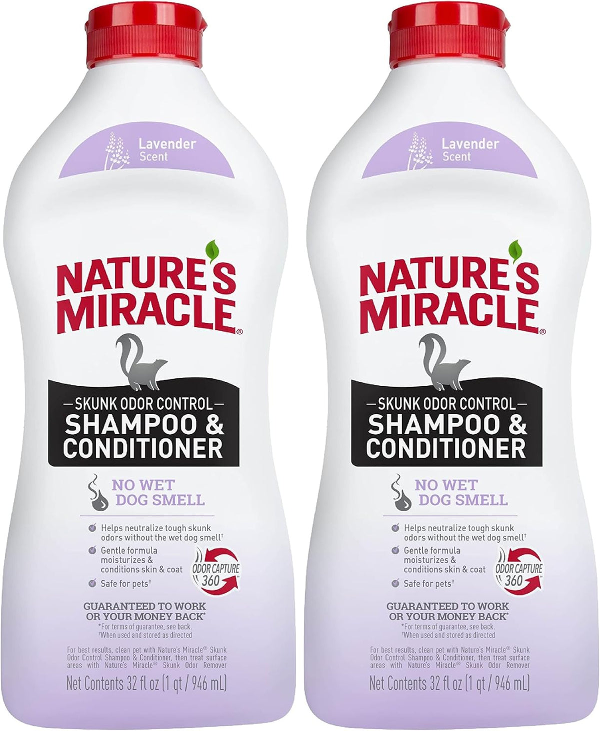 Nature's Miracle Skunk Odor Control Shampoo & Conditioner Lavender Scent 32 Ounces, Odor Control Formula - Image 10