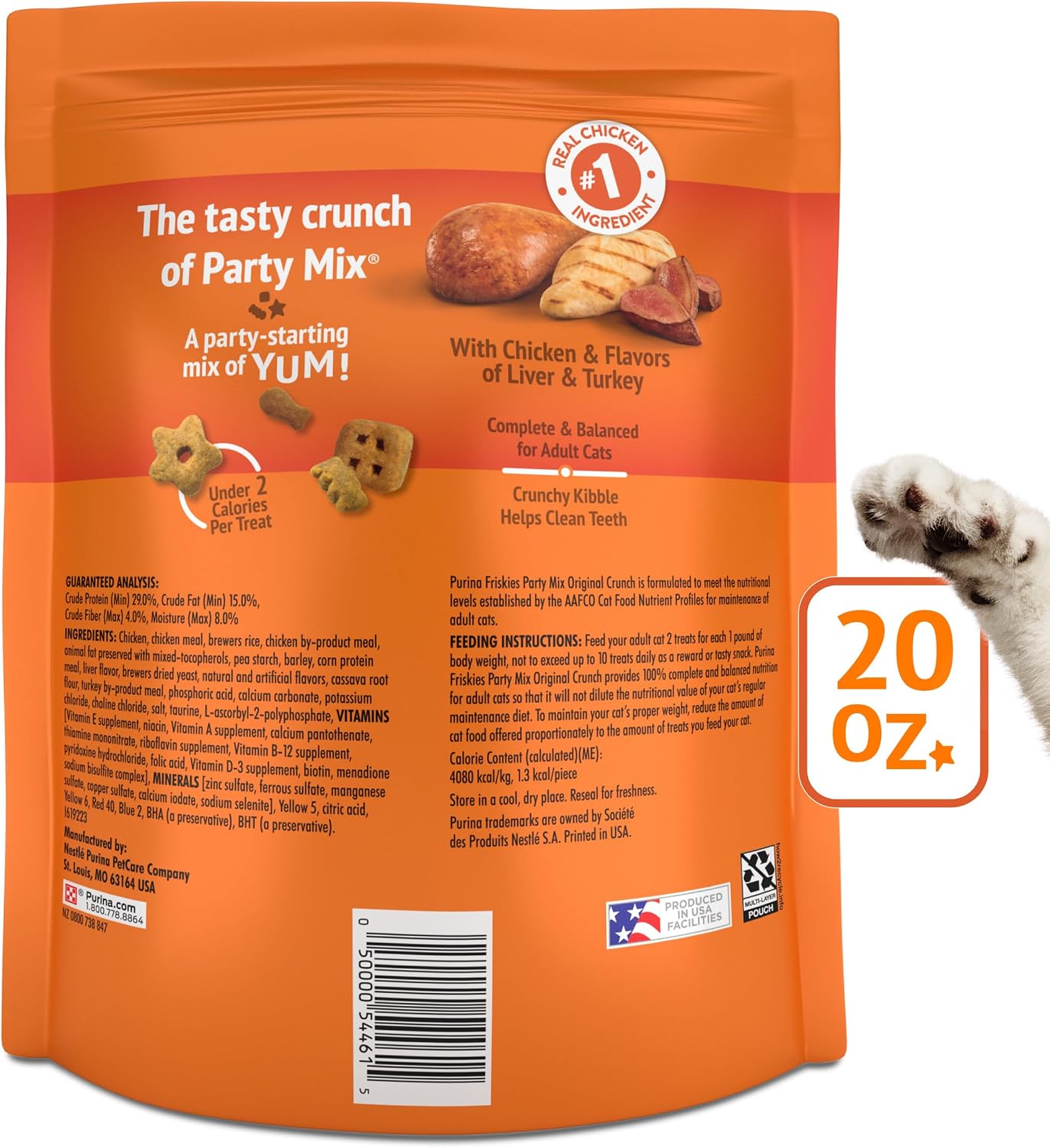 Purina Friskies Cat Treats, Party Mix Original Crunch - 20 oz. Pouch - Image 11