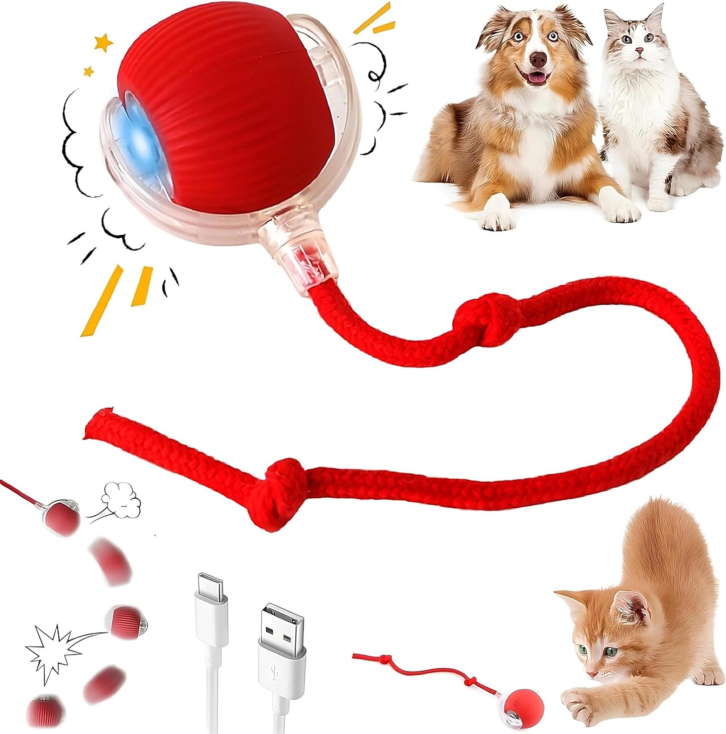 Purrmitive 2026 durable interactive cat toy red front view
