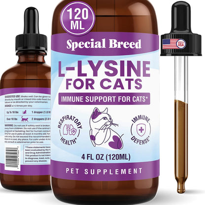 Special Breed L-Lysine for Cats and Kittens - Immune, Respiratory and Eye Support - Cat Sneezing and Runny Nose Relief - Lysine Powder with Prebiotics, Krill, Bone Broth and DMG - 120 Servings - Image 9