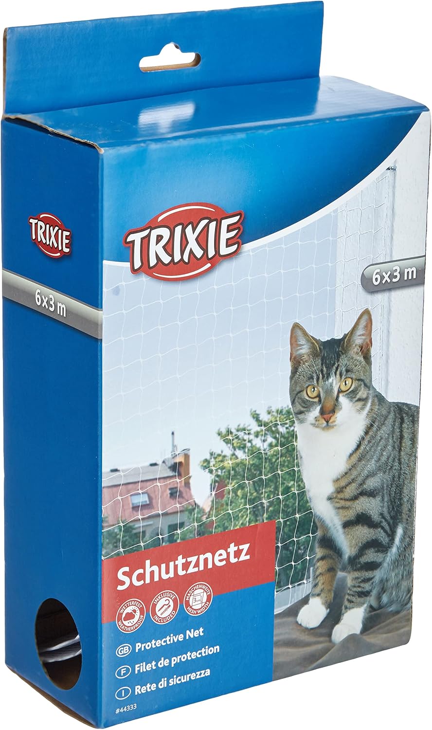 Installation accessories including hooks and cord for Trixie net