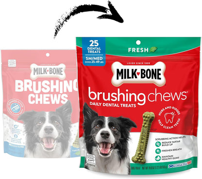 Milk-Bone daily dog dental treats for small and medium dogs close up look