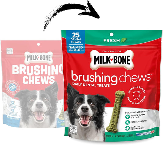 Milk-Bone daily dog dental treats for small and medium dogs close up look