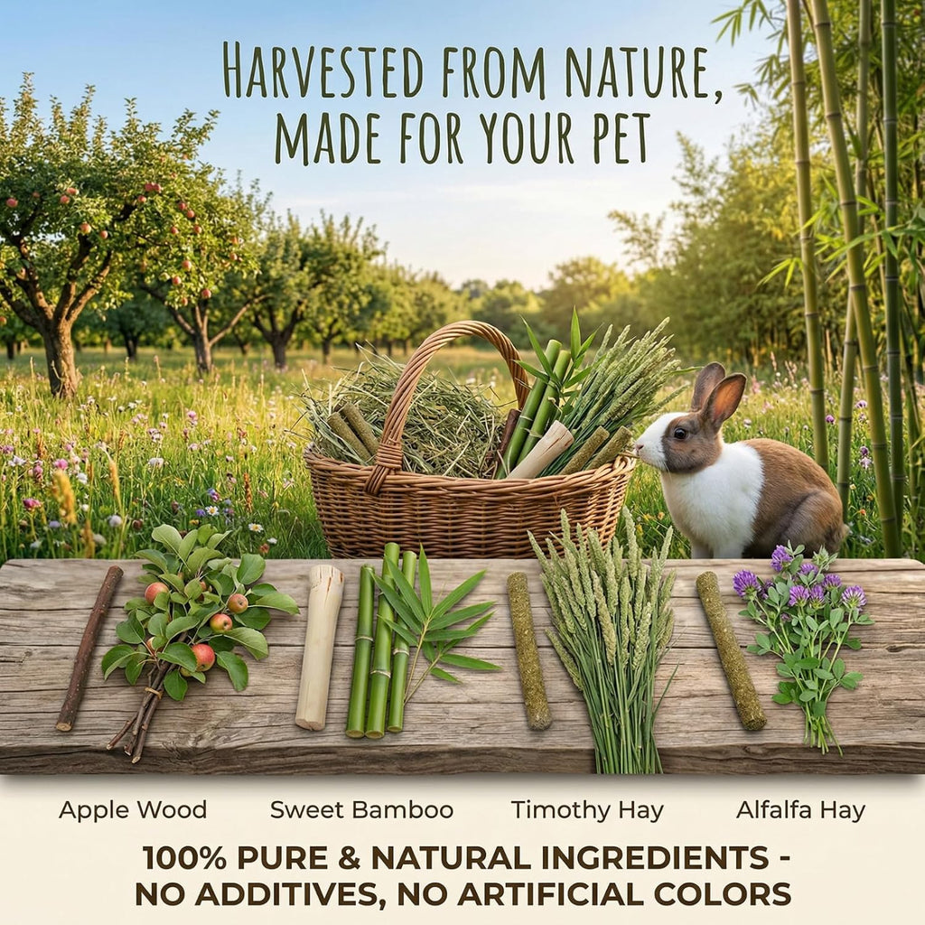 Assorted natural molar sticks for small pets
