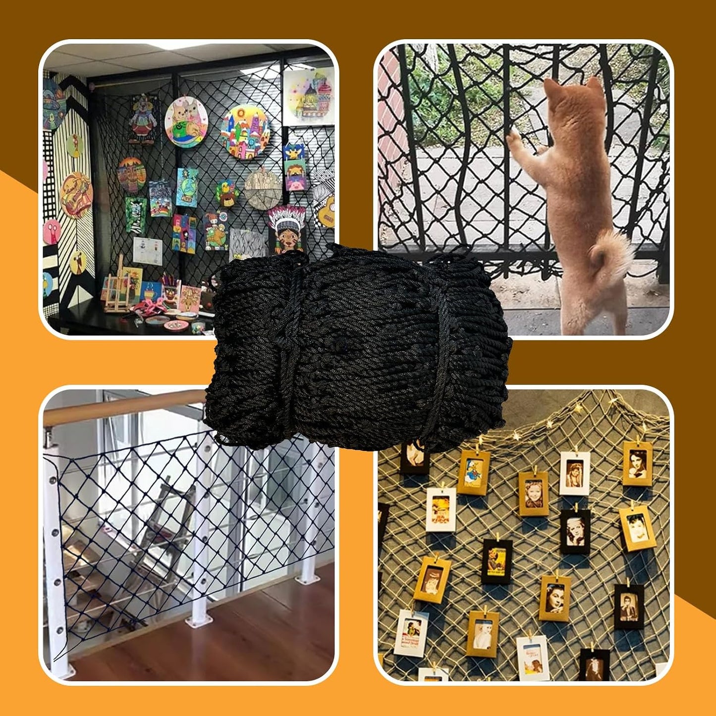 Child safety rope net used as outdoor terrace fence