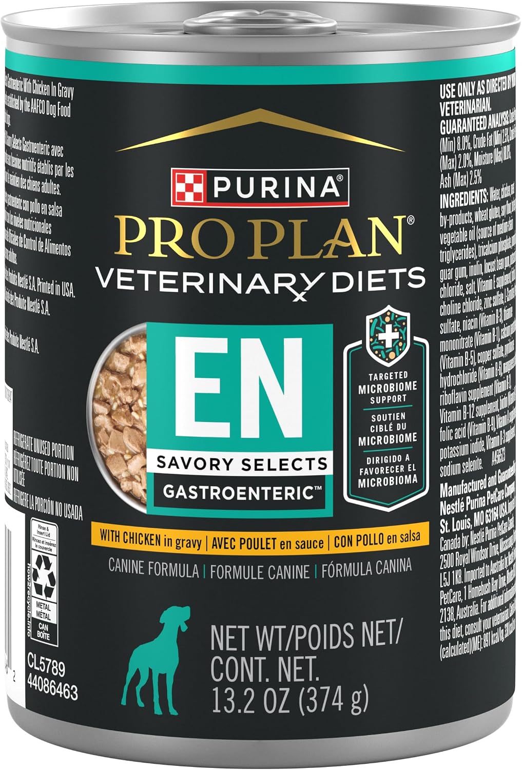 Pro Plan Veterinary Diets Purina EN Savory Selects Gastroenteric with Chicken and with Lamb in Gravy Gastrointestinal Dog Food Variety Pack - (12) 13.2 oz. Cans - Image 10