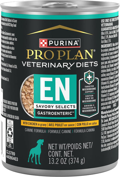 Pro Plan Veterinary Diets Purina EN Savory Selects Gastroenteric with Chicken and with Lamb in Gravy Gastrointestinal Dog Food Variety Pack - (12) 13.2 oz. Cans - Image 10