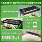 QZQ T5 UVB desert reptile lamp installed inside a wooden vivarium tank setup.