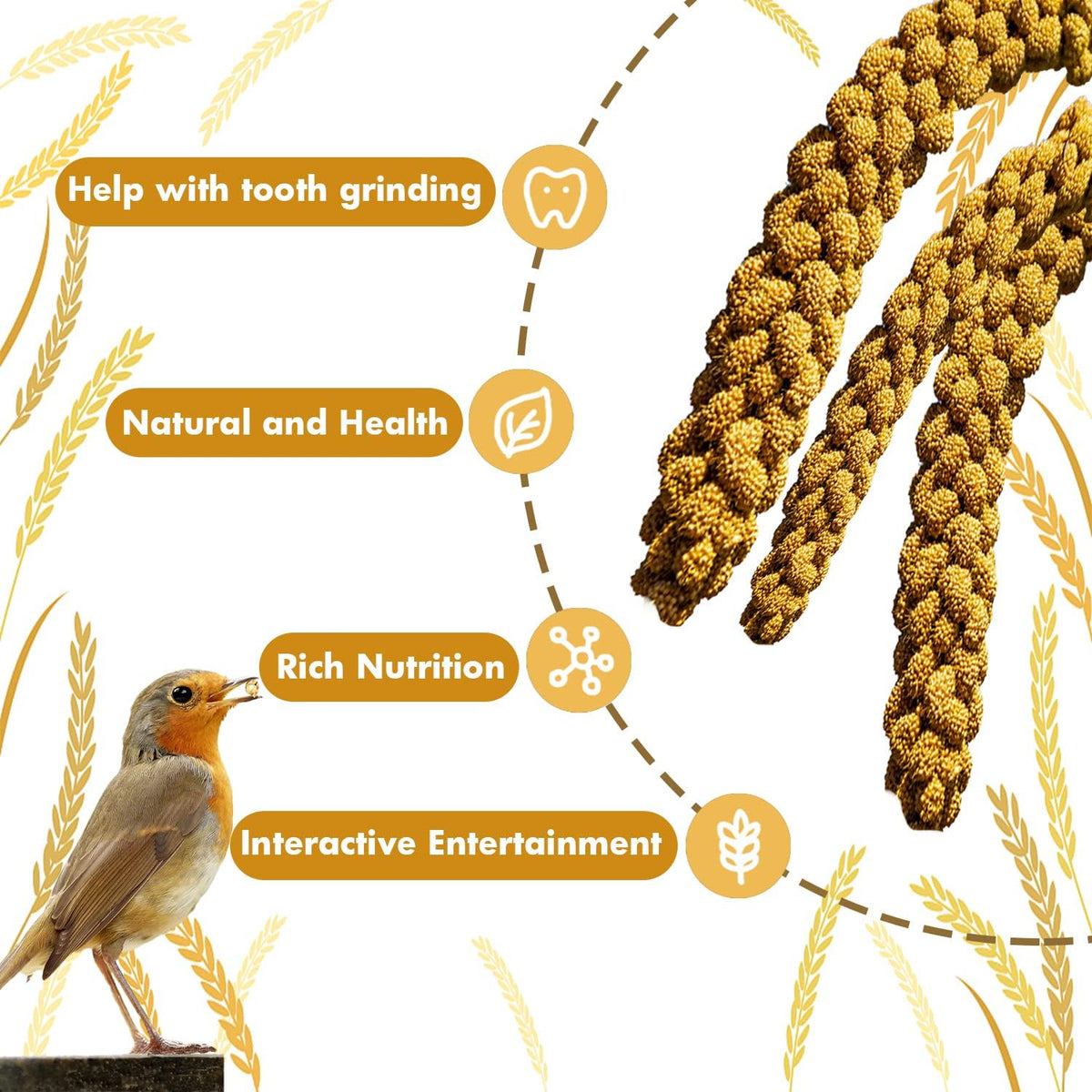 Full 1 pound package display of bird millet sprays