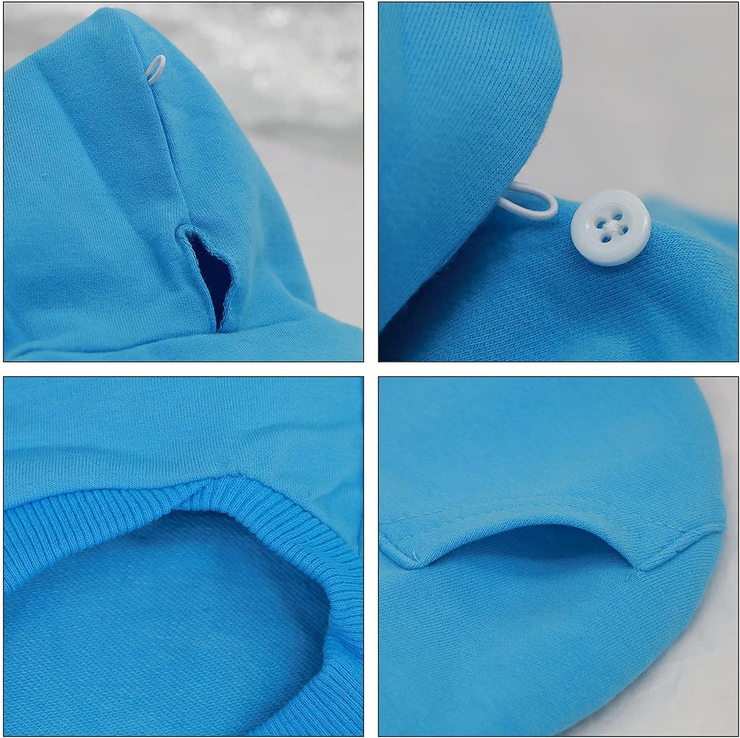 Lophipets dog hoodie fabric texture and stretch detail