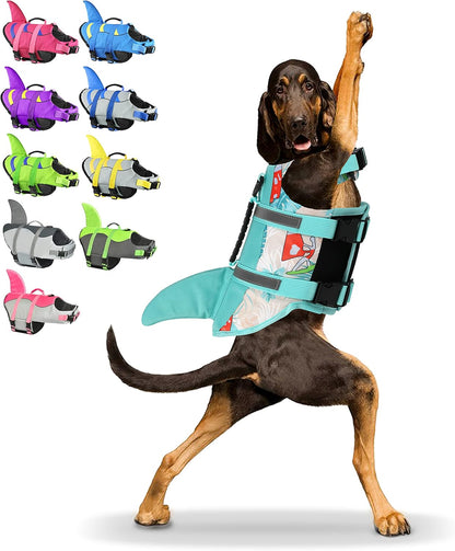Fragralley Dog Life Jacket Shark, Dog Life Vest Adjustable Ripstop, Dog Swimming Safety Vest with Superior Buoyancy & Rescue Handle for Small Medium Large Dogs, Swim, Pool, Beach, Boating - Image 12