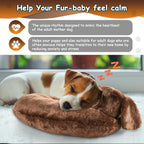 Puppy resting with Moropaky heartbeat anxiety relief toy