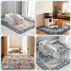 Two pack of Hompet eighteen by twenty eight inch grey cat floor mats