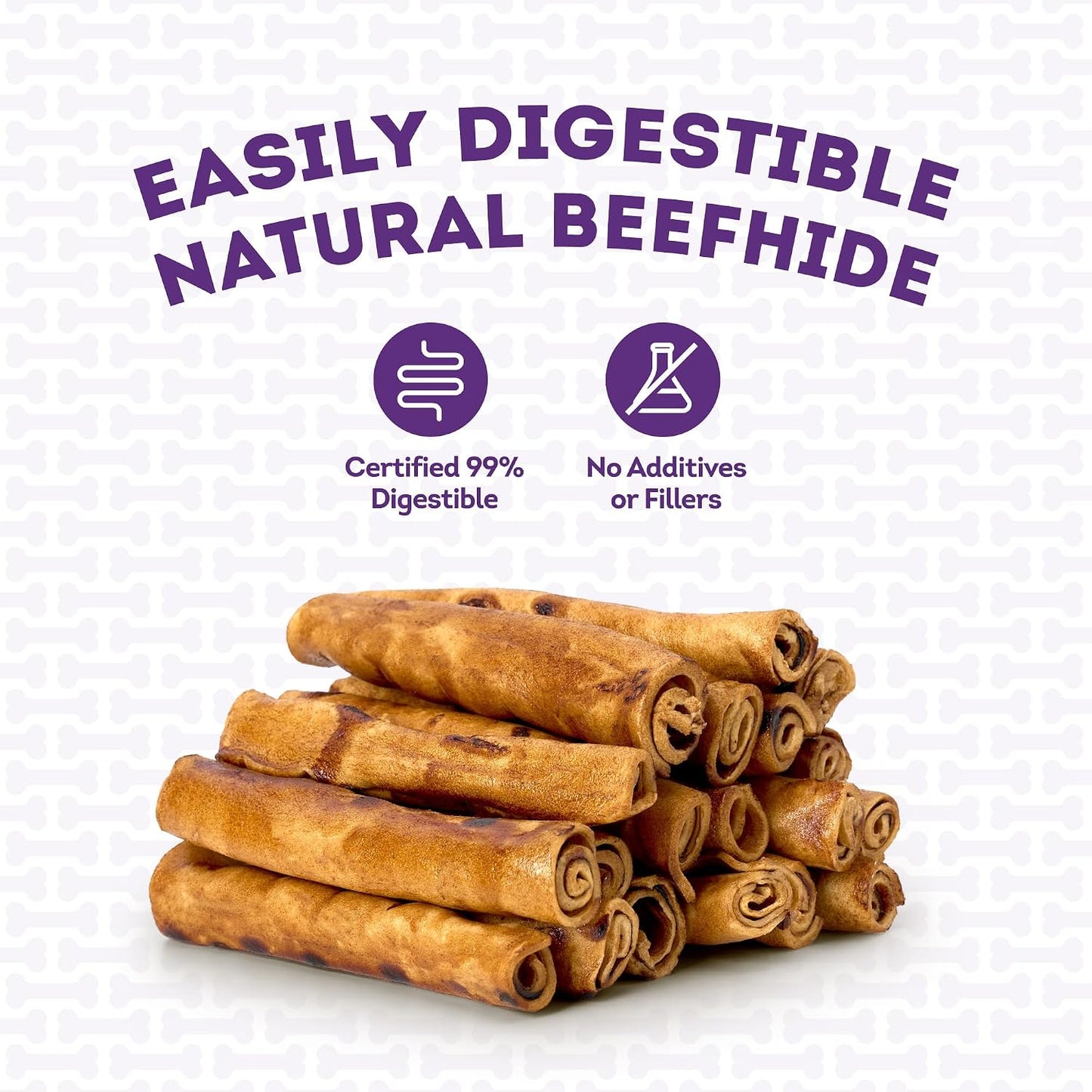 Treatly premium American raised cattle beefhide chews texture close up
