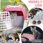 Clysee 4 pack self heating cat pad placed inside a pet kennel