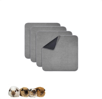 Guinea Pig Cage Liner, 4 Pack - Washable, Reusable, Leakproof Fleece Bedding Pads for Small Animals with Anti-Slip Bottom - for 15''X29'' Area, Gray - Image 10