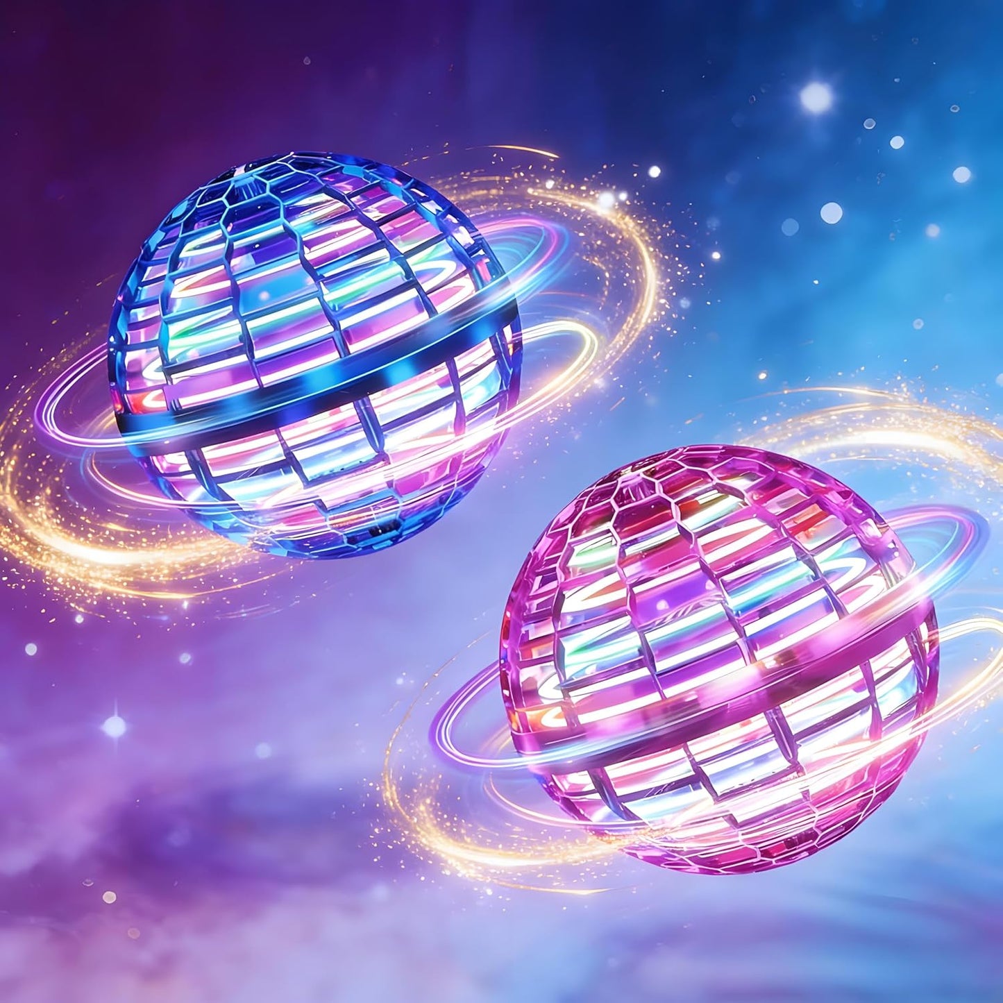 My Store Flying Rotating Hover Ball Toy front view showing blue and purple colors.