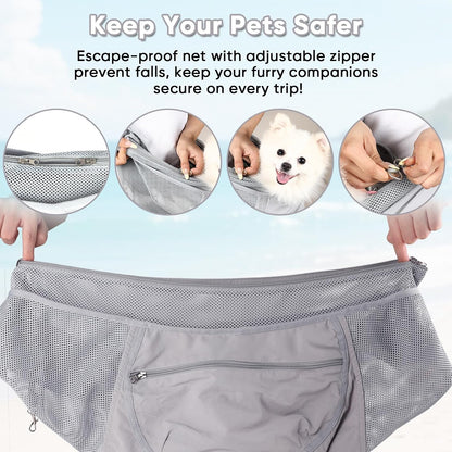 Close up of Natuya dog carrier zipper pocket