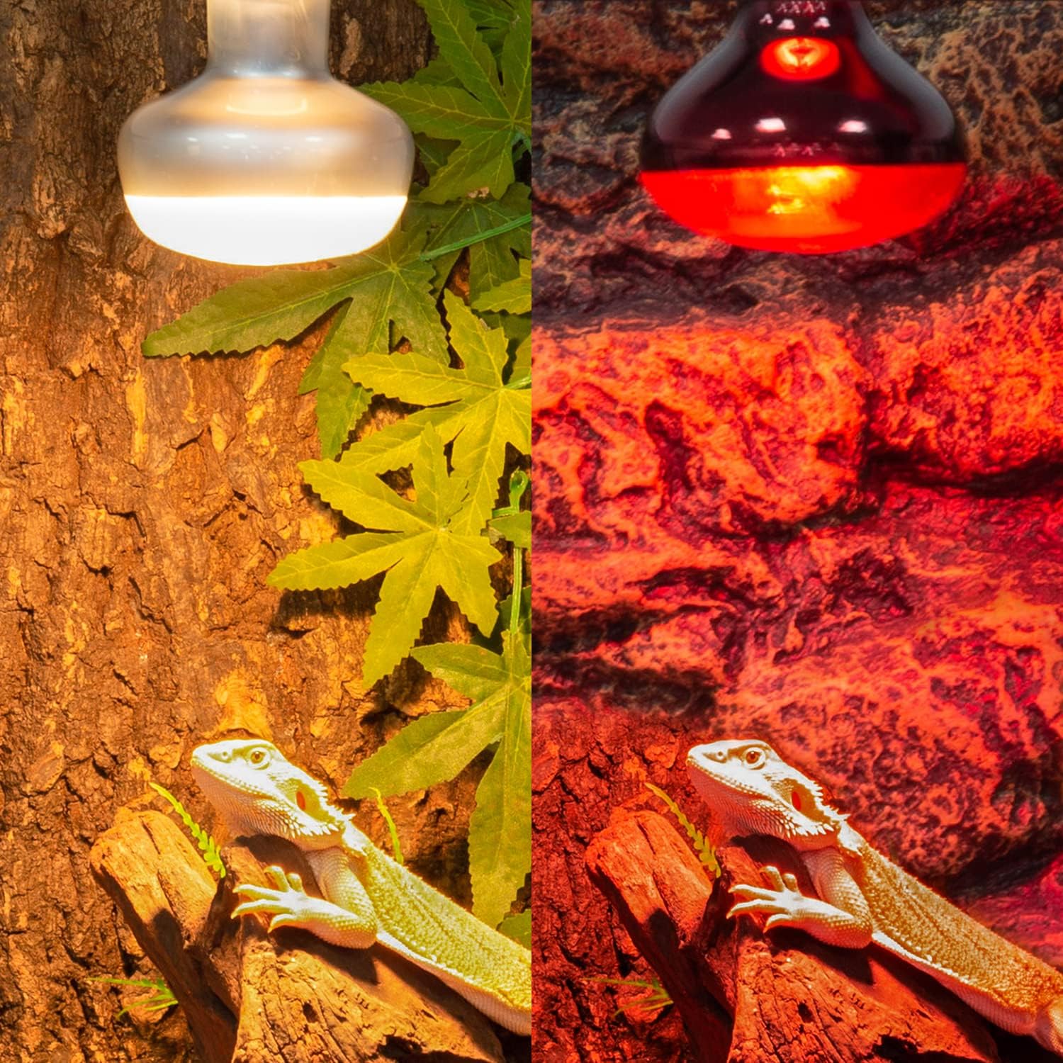 Infrared red heat emitter bulb by REPTI ZOO for 24 hour terrarium climate control.