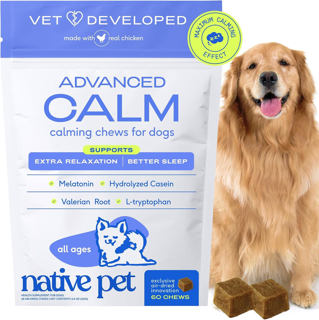 Native Pet Calming Chews for Dogs - Promotes Calming Effect, Supports Emotional Balance & Reduces Hyperactivity - Hemp Seed, Melatonin for Dogs, L-Theanine & Casein - Air-Dried 30 Chews - Image 14