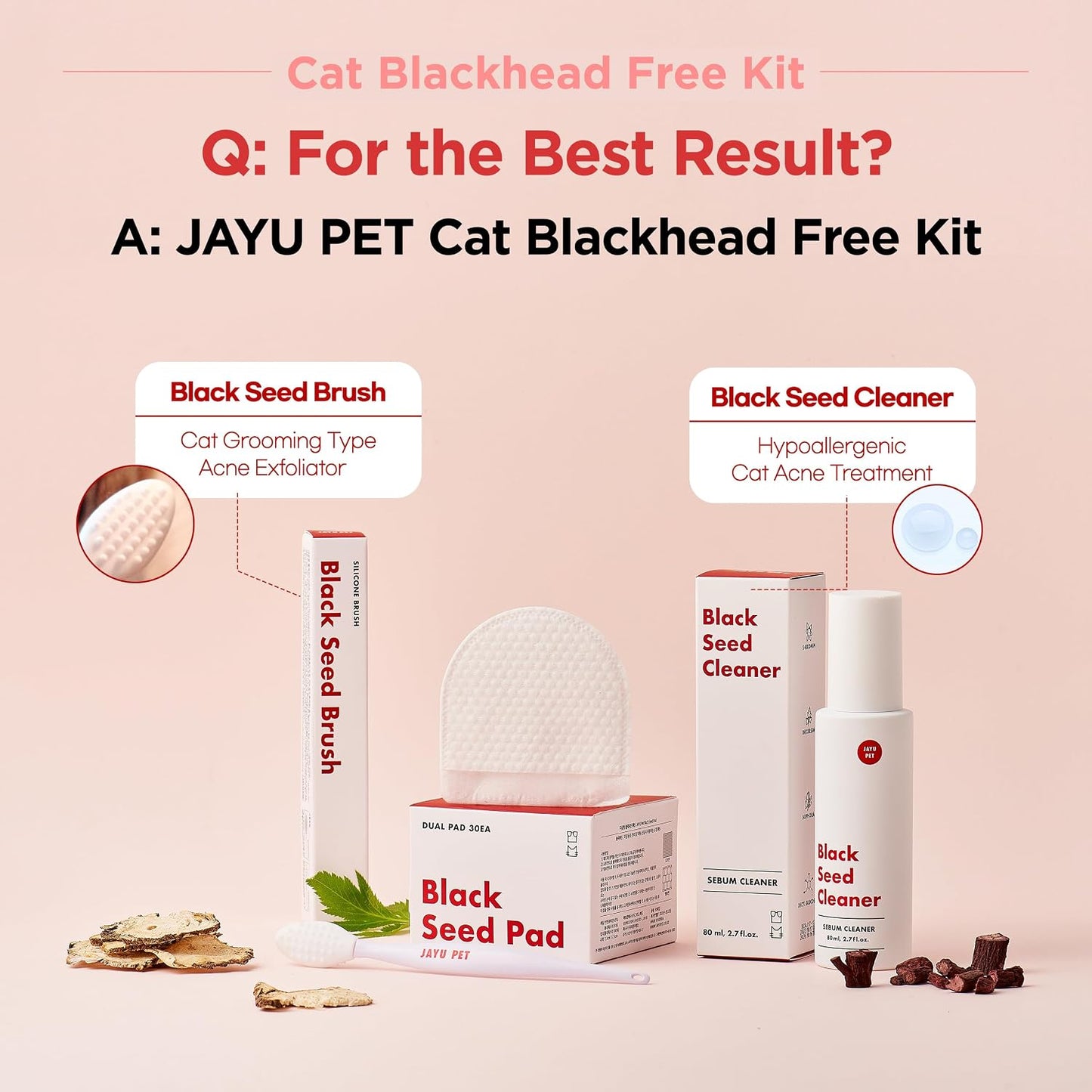 JAYU PET Cat Blackhead Free Kit - Black Seed Cleaner & Exfoliating Brush, Cat Chin Acne Treatment, Blackhead Remover, Hypoallergenic Safe Formula, Cat Grooming Kit for Clear & Healthy Skin - Image 9