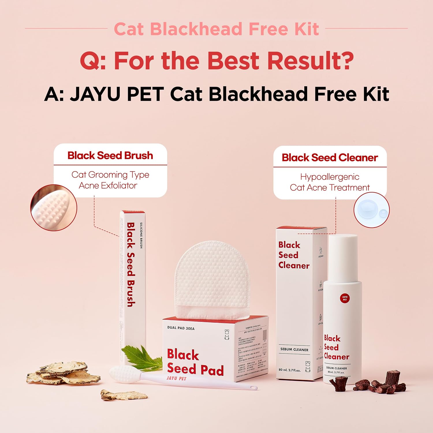 JAYU PET Cat Blackhead Free Kit - Black Seed Cleaner & Exfoliating Brush, Cat Chin Acne Treatment, Blackhead Remover, Hypoallergenic Safe Formula, Cat Grooming Kit for Clear & Healthy Skin - Image 9