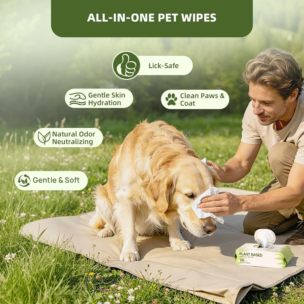 IMMHABI 400 Count Hypoallergenic Dog Wipes, Unscented Plant-Based Pet Wipes - Image 3
