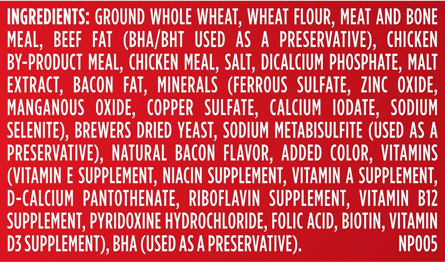 Assorted flavored crunchy pet biscuits by Milk-Bone for dental health maintenance.