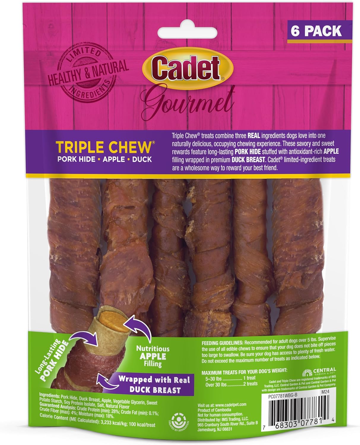 Cadet Gourmet dog chews for small and large dogs