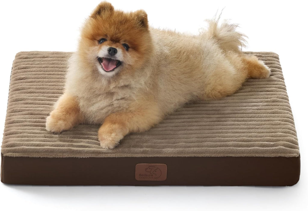 Bedsure ComfyFleece Dog Beds Large Sized Dog- Orthopedic Pet Beds for Crate with Removable Machine Cover, NOT Waterproof Egg Crate Foam Puppy Mat for Pets Up to 50 lbs, 35x22x2.8, NOT Chewproof - Image 9