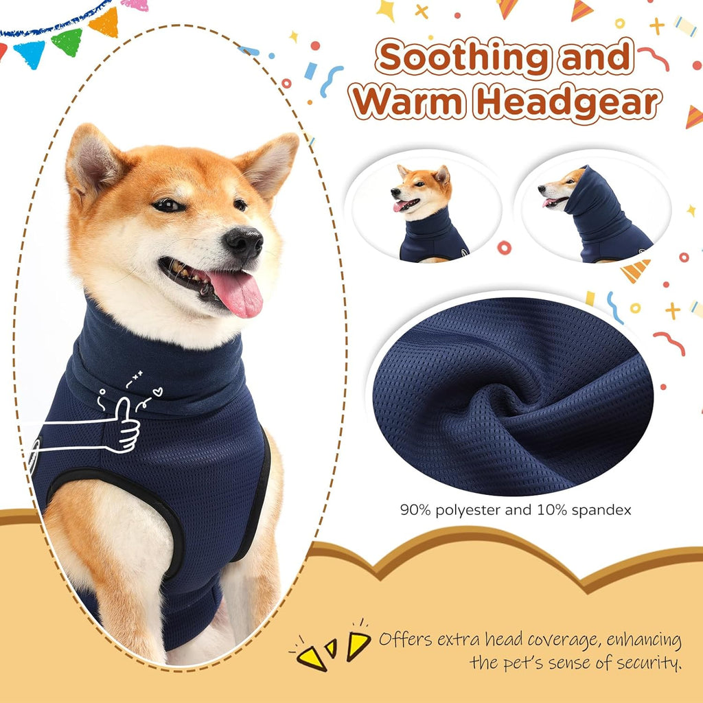 Side profile of Aoolmol breathable mesh dog calming jacket