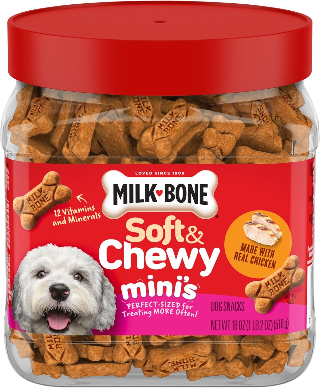 Milk-Bone Soft & Chewy Dog Treats, Made with Real Beef & Filet Mignon, 25 Ounce Canister - Image 12