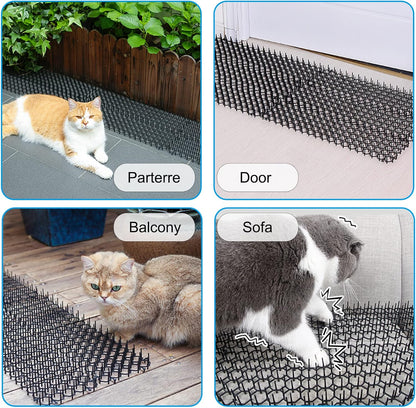 TSLBW cat scat mat protecting a potted plant
