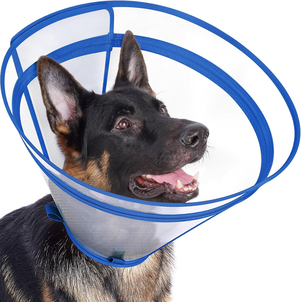 Didopet dog cone recovery collar front view for pet wound protection