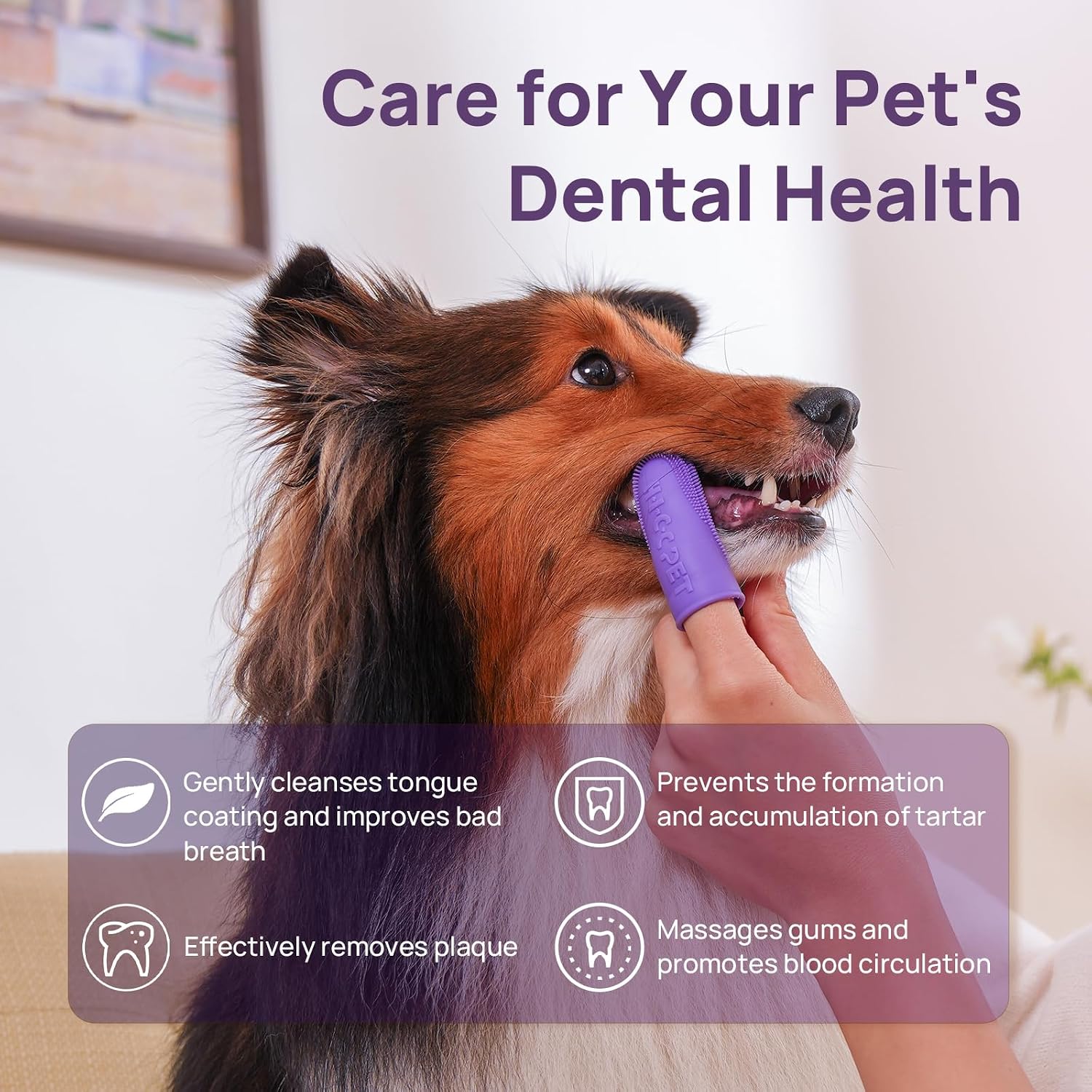 Hicc Pet dual-sided silicone finger toothbrush for dogs