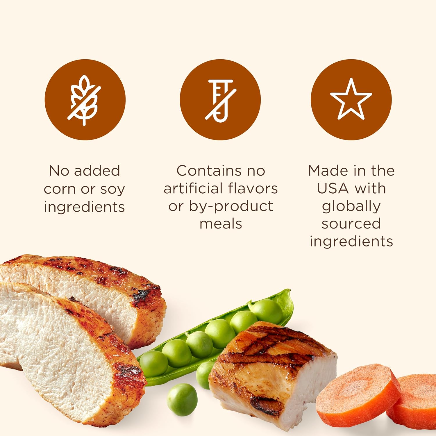 Nutritional information and ingredients panel on dog treat packaging