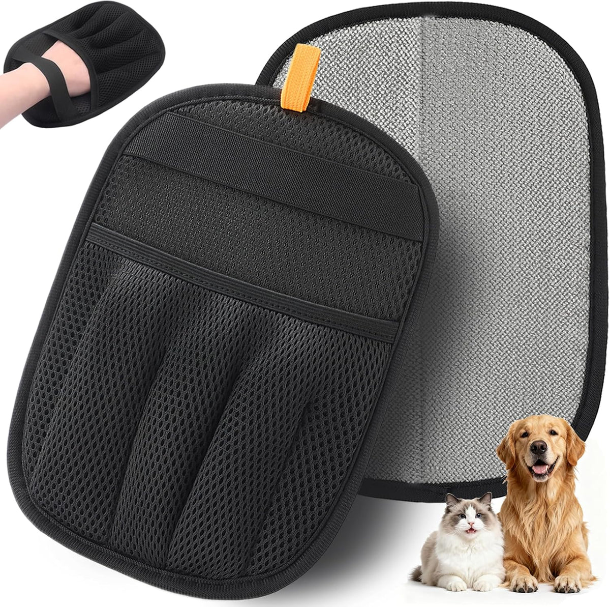 AUBELL Pet Hair Removal Glove front view electrostatic pet hair brush
