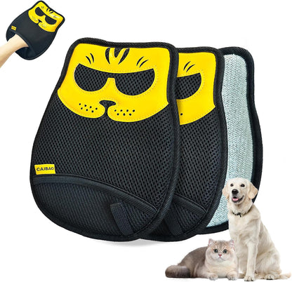 CAIBAO pet fur removal glove holding gathered pet hair