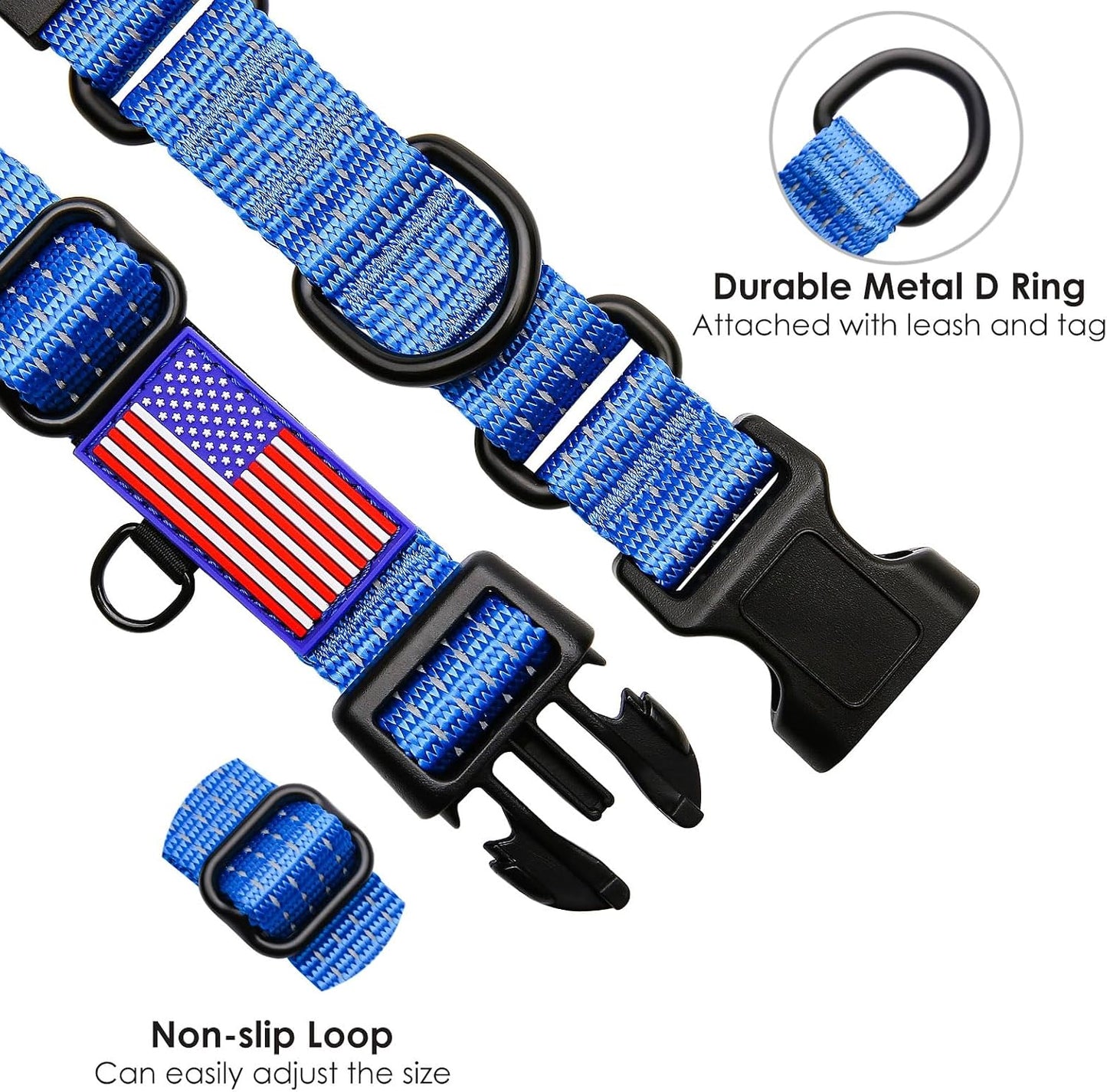 Luckydc no pull pet collar showcasing the quick release plastic buckle mechanism.
