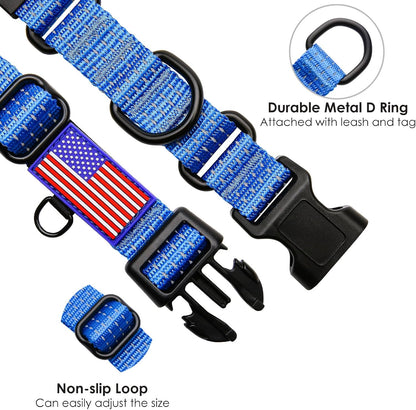 Luckydc no pull pet collar showcasing the quick release plastic buckle mechanism.