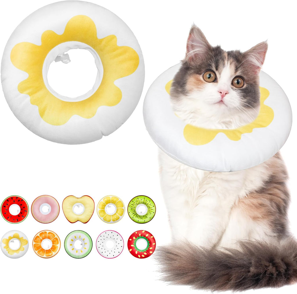 Cat Cone Collar Soft, Adjustable Cat Recovery Cone to Stop Licking, Cute Kitten Donut Collar After Surgery, Elizabethan Collars for Kittens, Lightweight Cats Neck Cones (Orange, Small) - Image 11