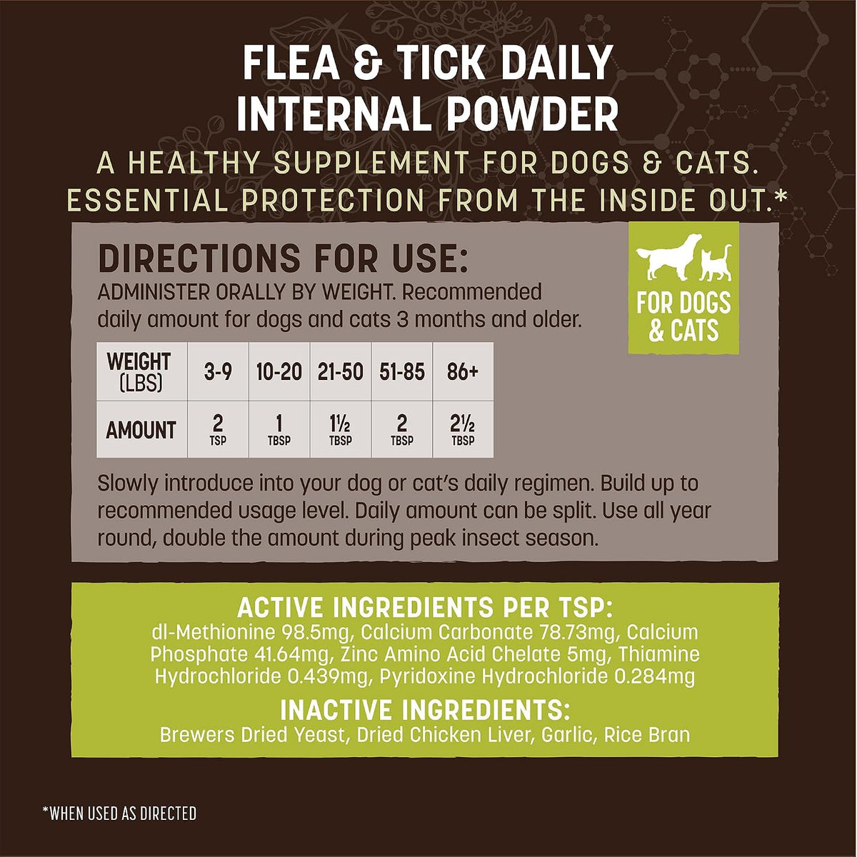 Earth Animal Natural Flea and Tick daily dietary supplement for dogs and cats