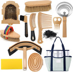 Cunhill complete nine pieces horse care set unpacked layout on clean surface
