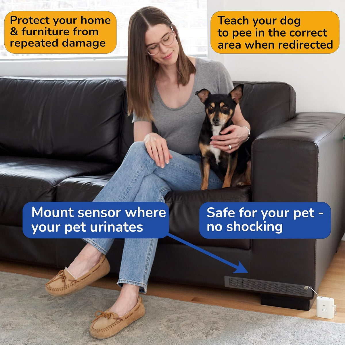 SprayAlert adult dog urine sensor with high and low volume control switch
