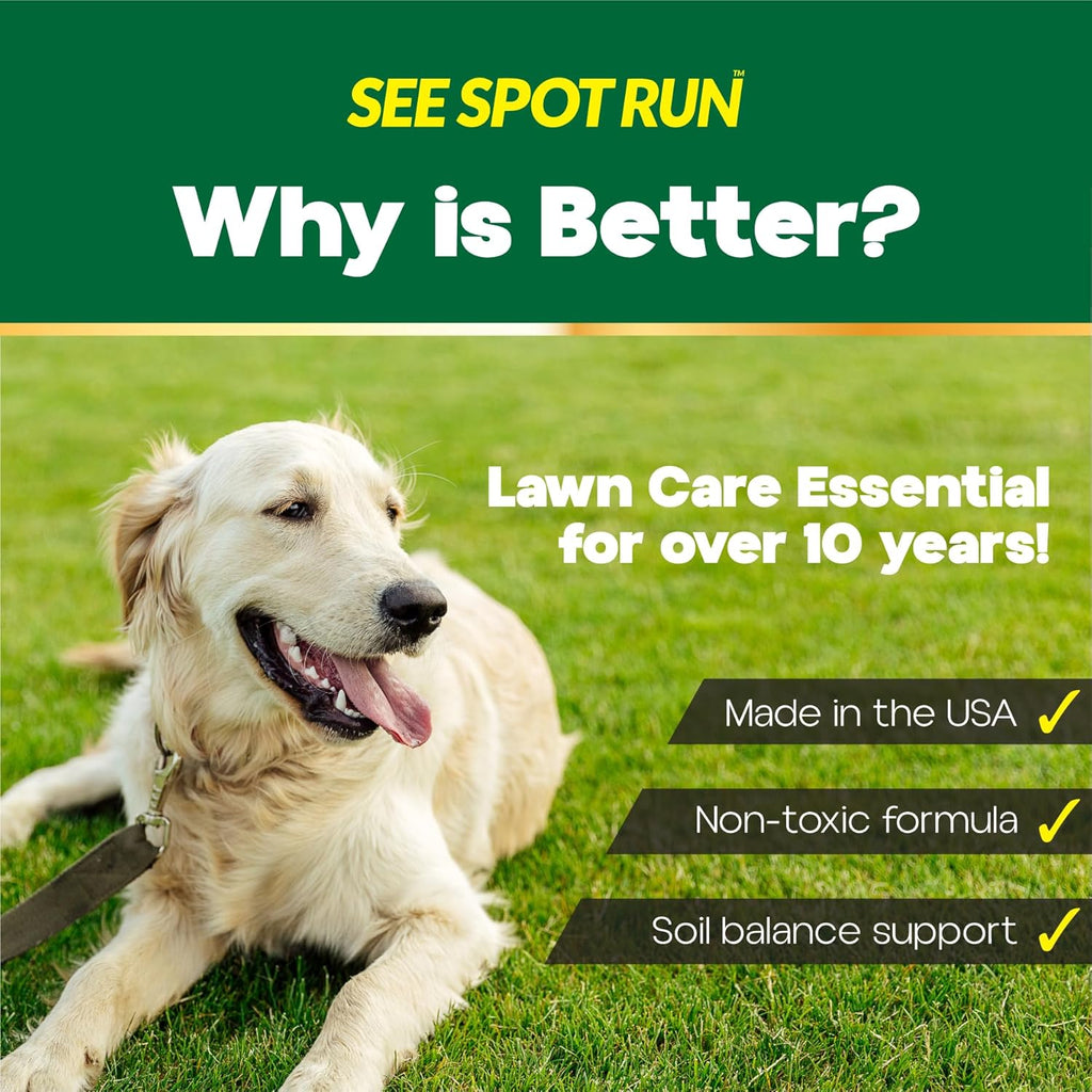 Natural lawn saver spray being attached to a garden hose for easy application