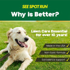 Natural lawn saver spray being attached to a garden hose for easy application