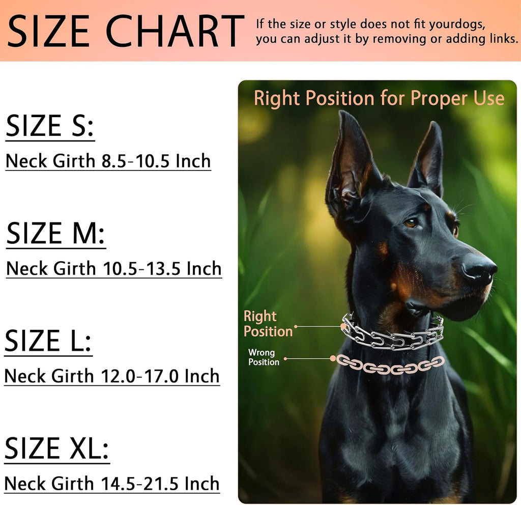 DEYACE no pull dog collar for small dogs illustrating link adjustment mechanism
