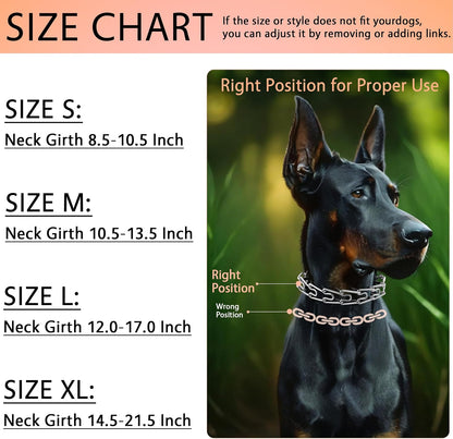 DEYACE no pull dog collar for small dogs illustrating link adjustment mechanism