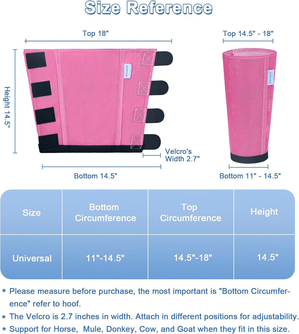Four pack of pink anti stomp horse boots displayed together